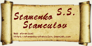 Stamenko Stančulov vizit kartica